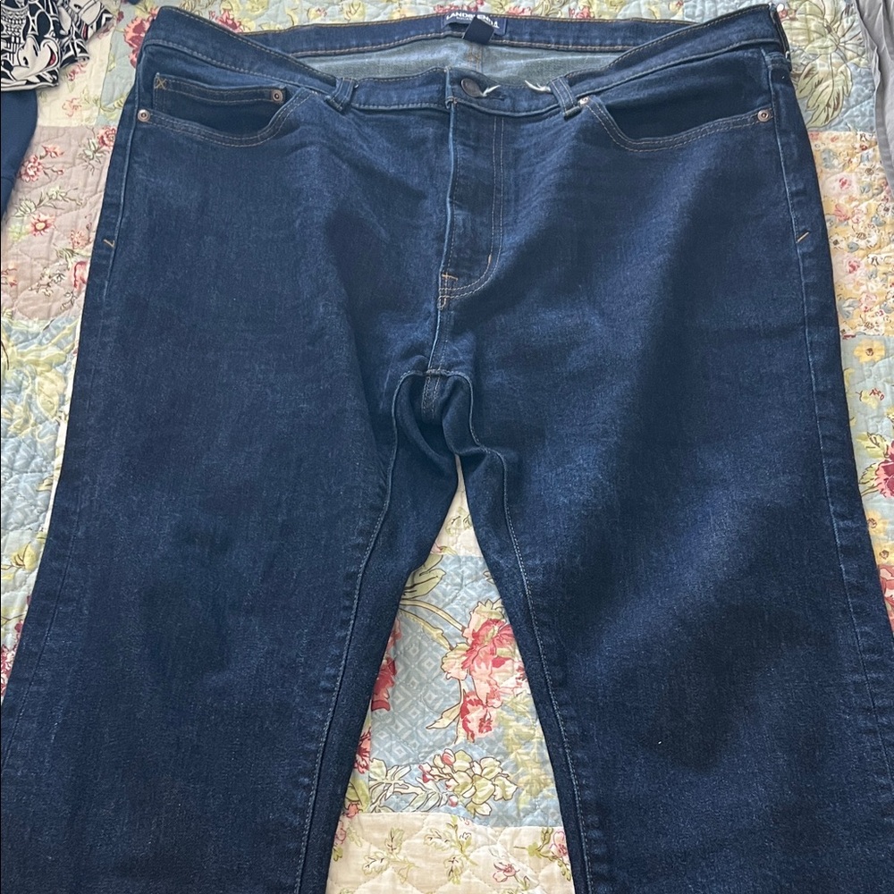Lands' End Men's Dark Blue Slim Straight Jeans